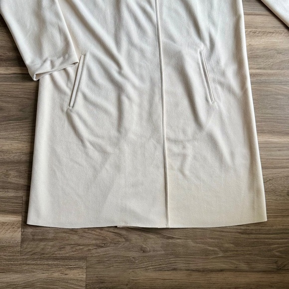 Philosophy Ivory Faux Leather Notch Lapel Collar Longline Coat – Size L - Picture 9 of 14